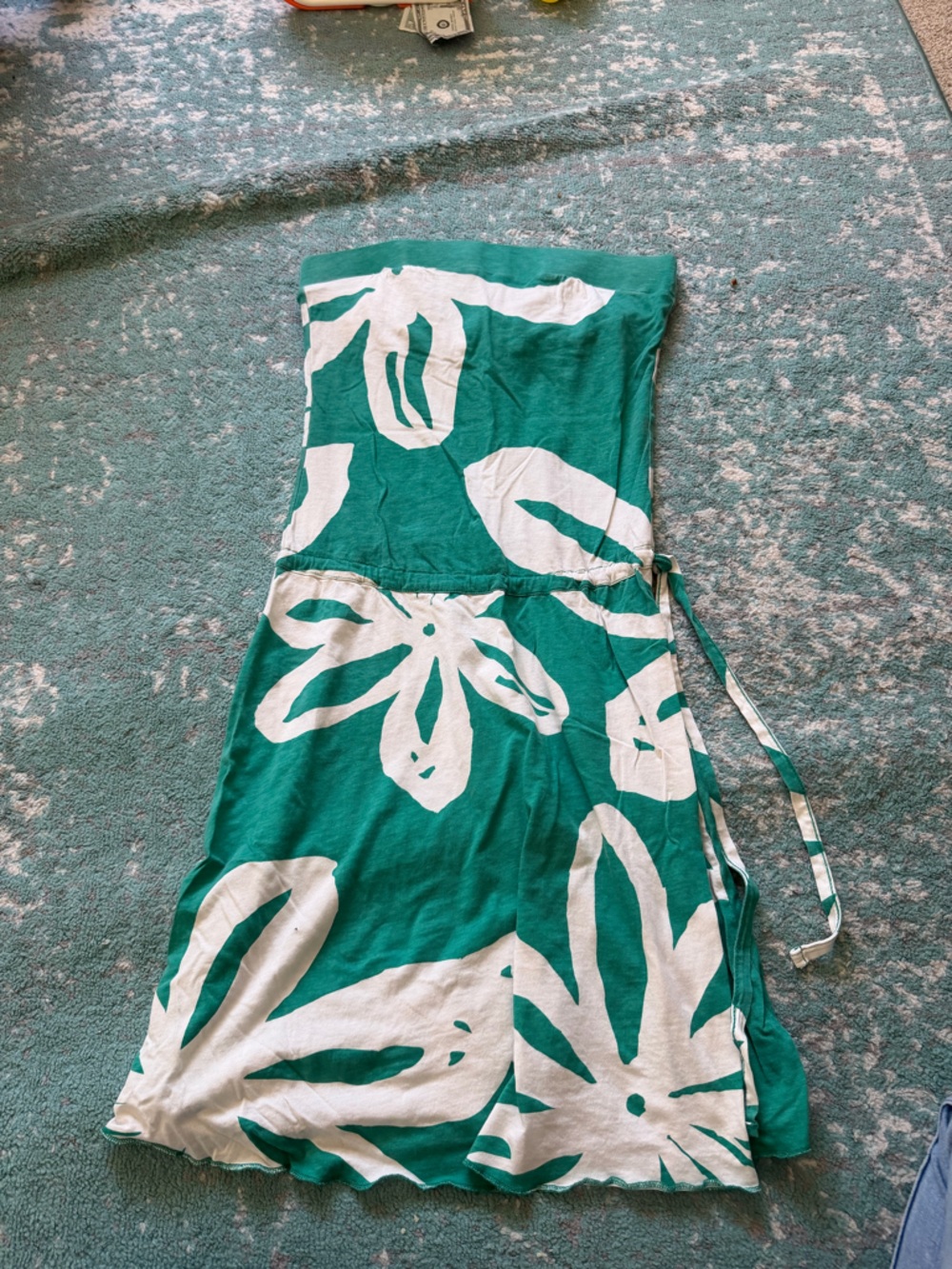 Roxy Green and White Floral Tee